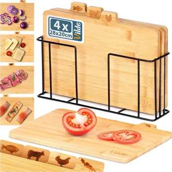 Kuchyňské prkénko Krájecí prkénko Vilde bambusové 4 ks