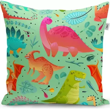 Polštář Sablio Polštář Dinosauři v trávě - 50x50 cm