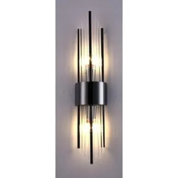 Nástěnné svítidlo Nástěnná lampa křišťálová Odessa W2 35 cm černá 2xE14 kov skloPL