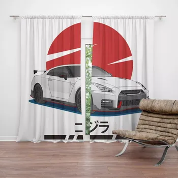 Závěs Sablio Závěs Nissan GTR 35 Japonské slunce: 2ks 140x250cm