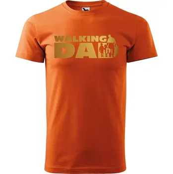 Sablio Tričko s potiskem THE WALKING DAD - oranžové 3XL