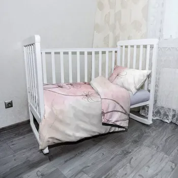 Povlečení Sablio Dětské povlečení do postýlky Růžový akvarel - 120x90 / 40x60