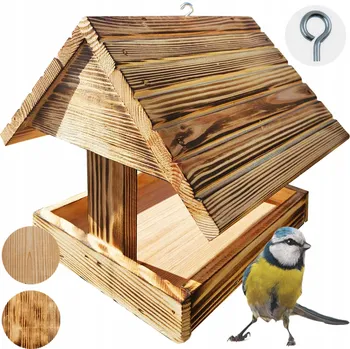 Krmítko pro ptáka KRMÍTKO PRO PTÁKY z opáleného dřeva Wood4