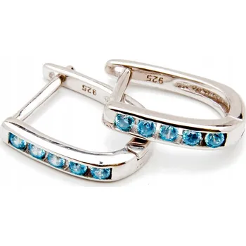 Náušnice Stříbrné náušnice 925 Modré Zirkony pro malou slečnu