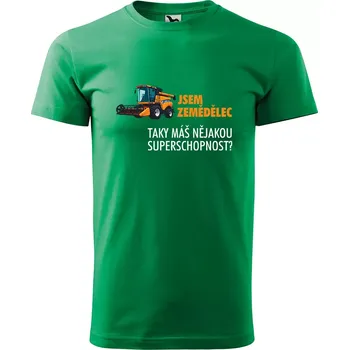 Sablio Tričko s potiskem Jsem zemědělec, taky máš nějakou superschopnost? - zelené 2XL