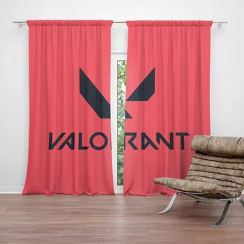 Závěs Sablio Závěs VALORANT Red: 2ks 140x250cm