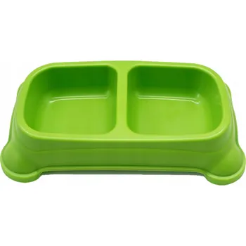 Miska pro psa Sada dvou plastových misek Misio zelená 1,8 l