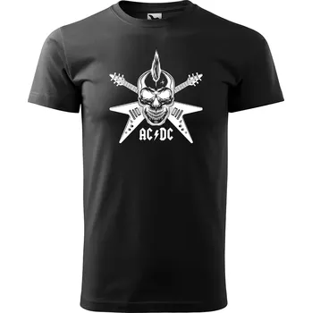 Pánské tričko Sablio Tričko s potiskem ACDC Lebka - černé 2XL