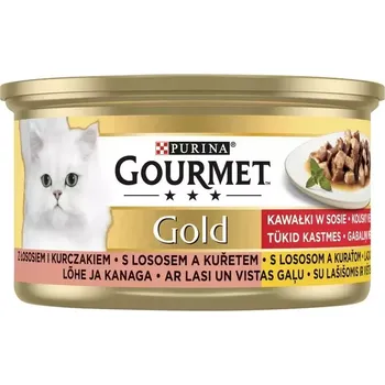 Pro kočku Gourmet Gold konzerva kure+losos 48x85g