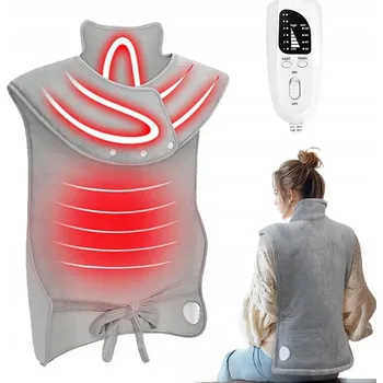 Polštář ELEKTRICKÁ ZAHŘÍVACÍ DEKA/NÁKRČNÍK na záda a ramena, 94 x 61 cm šedá