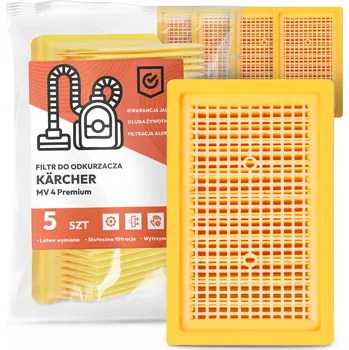 Filtr do vysavače 5x FILTR do VYSAVAČE Kärcher MV 4 Premium Vzduchový PLOCHÝ FILTRY EM-W
