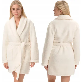 Dámské noční prádlo Teplý dámský župan z polar fleecu se zavazováním v pase Henderson Fune 2XL XXL