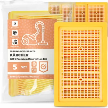 Filtr do vysavače 5x FILTR do VYSAVAČE Kärcher WD 5 Premium Renovation Kit Velký FILTRY EM-W