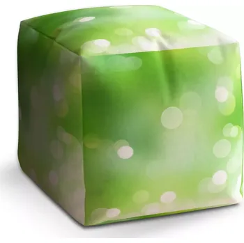 Taburet Sablio Taburet Cube Zelená abstrakce 2: 40x40x40 cm