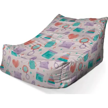 Sedací pytel Sablio Sedací vak Lounge Chrastítko a čepičky - 80 x 95 x 50 cm