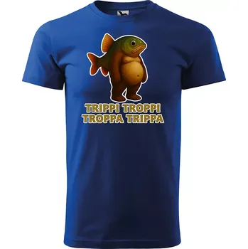 Sablio Tričko s potiskem Trippi troppi troppa trippa - Italian Brainrot - modré XL