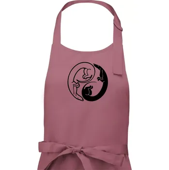Kuchyňská zástěra Jezevčíci - Jin jang - Pánská zástěra na vaření - Univerzální velikost ( Starorůžová )