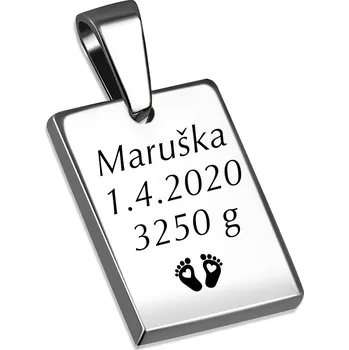 Přívěsek Šperky4U Personalizovaný ocelový přívěsek s rytinou - RT1022