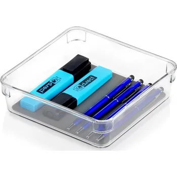 Úložný box ORGANIZÉR / ZÁSOBNÍK DO ZÁSUVKY NA PRÁDLO / PONOŽKY, ŠEDÝ, 16X16 cm