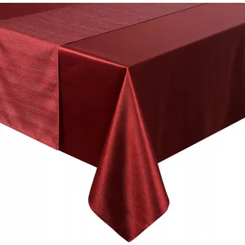 Obraz Obrus 140x300 Glamo bordó s ozdobným běhounem 33x300