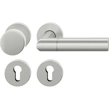 Dveřní kování Kování FSB 72 1078 objektové Eloxovaný hliník, klika / koule, Cylindrická vložka, Pravé provedení