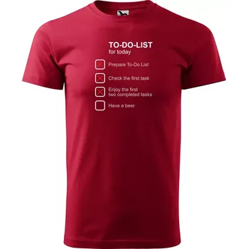 Pánské tričko Sablio Tričko s potiskem TO-DO-LIST for today - červené S