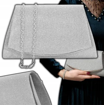 EdiBazzar kabelka psaníčko, syntetický materiál, stříbrná barva