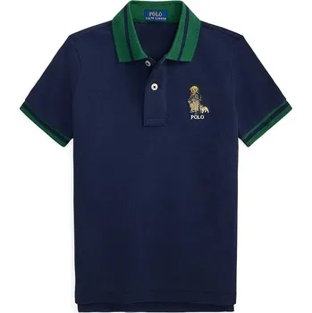 Chlapecké tričko Dětské bavlněné tričko s dlouhým rukávem Polo Ralph Lauren 322980428001 námořnická modř 59X, vel. 102-108