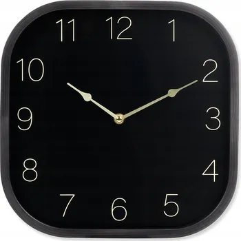 Hodiny NÁSTĚNNÉ HODINY KULATÝ MODERNÍ ČERNÉ ZLATÉ TICHÉ DO OBÝVÁKU KUCHYNĚ