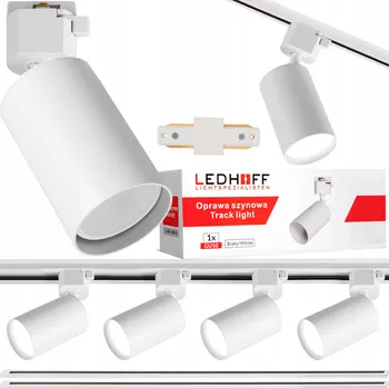 Sada LIŠTA pro REFLEKTORY 1m + 1m spojka + 4x LED reflektor GU10 trubice