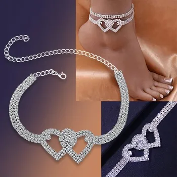 Řetízek Náramek na kotník, nohu, chodidlo – ŘETÍZEK srdce