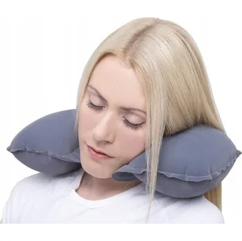 Cestovní polštářek OPĚRKA HLAVY POLŠTÁŘ NA KRK DO AUTA LETADLA CESTOVNÍ NAFUKOVACÍ 137007