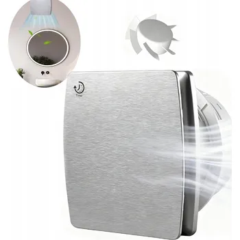 Domácí ventilátor Koupelnový ventilátor 100 mm s čidlem vlhkosti + zpětná klapka