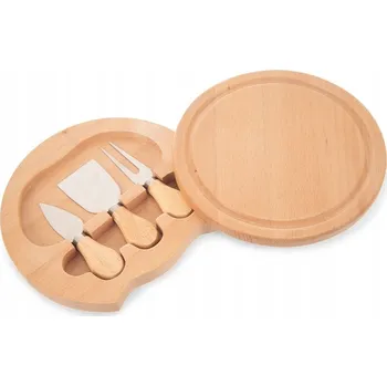 Kuchyňské prkénko DŘEVĚNÉ PRKÉNKO NA SÝRY S NOŽI, ROZKLÁDACÍ NA SERVÍROVÁNÍ JEDNOHUBEK