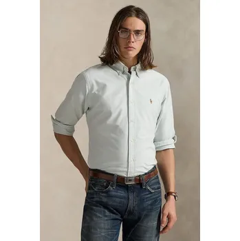 Pánská košile Bavlněná košile Polo Ralph Lauren, S, zelená, 07X