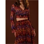 Sinsay - Vzorovaná crop top halenka s dlouhými rukávy - vícebarevná - ZT889-MLC - ZT889-MLC-XXS