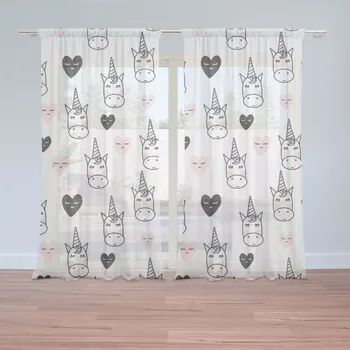 Záclona Sablio Záclony Hlava jednorožce: 2ks 150x250cm