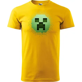 Sablio Tričko s potiskem Blocks Face - žluté XL