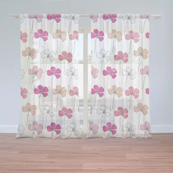 Záclona Sablio Záclony Růžové kvítí: 2ks 150x250cm