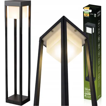 Stojací lampa Venkovní zahradní stojací lampa LED sloupek 80 cm IP54 12W 3000K černá