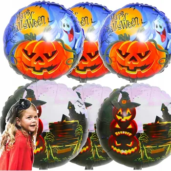 Balónek HALLOWEENSKÉ BALÓNKY 6 KS SADA STRAŠIDELNÉ DÝNĚ DUCHOVÉ PÁRTY PRO DĚTI