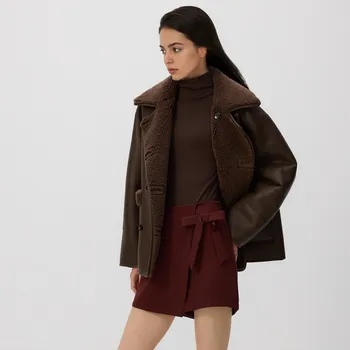 Dámské kraťasy Reserved - Sukňošortky s mašlí - měděná - 323GF-28X - 323GF-28X-XL