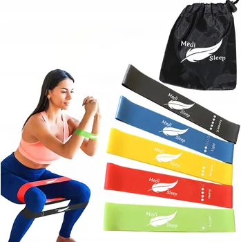 Odporové gumy na cvičení sada 5 ks S RŮZNOU ÚROVNÍ ODporu