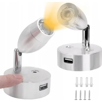 Lampička Stropní svítidlo LED DOTYKOVÉ OSVĚTLENÍ PRO OBYTNÉ VOZY A PŘÍVĚSY 12V 2ks