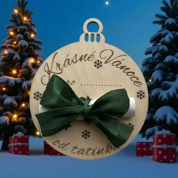 Dárková krabička Dřevěná dárková koule na peníze od tatínka  | WT Dárky