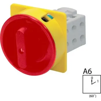 vypínač SEZ S10 JU 1103 A6R Vestavný vačkový spínač, uzamykatelný na visací zámky 10A, 0-1, 3P, červená páčka (SEZ S10 JU 1103 A6R)
