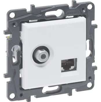 vypínač LEGRAND 863177 Niloé STEP zásuvka TV typ F + RJ45 6UTP bílá (LEGRAND 863177)