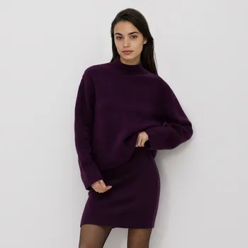 Dámská sukně Reserved - Mini sukně s příměsí vlny - mahagonová - 550HH-93X - 550HH-93X-XL