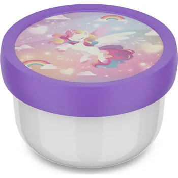 Svačinový box MEPAL CAMPUS 300 ml - dóza na ovoce s vidličkou Unicorn Glow