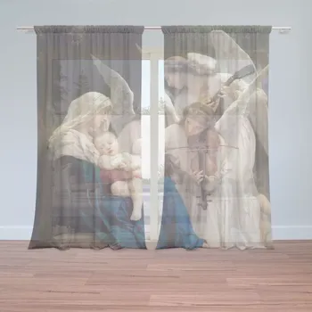 Záclona Sablio Záclony Panna s anděly - William-Adolphe Bouguereau: 2ks 150x250cm